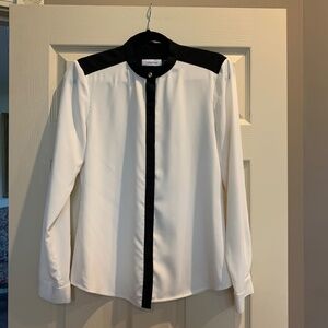 Calvin Klein Ivory/Black Blouse sz S